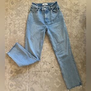 Abercrombie The 90’s Straight Ultra High Rise Blue Denim Jeans